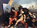 Dosso Dossi Canvas Paintings - Jupiter, Mercury and the Virtue